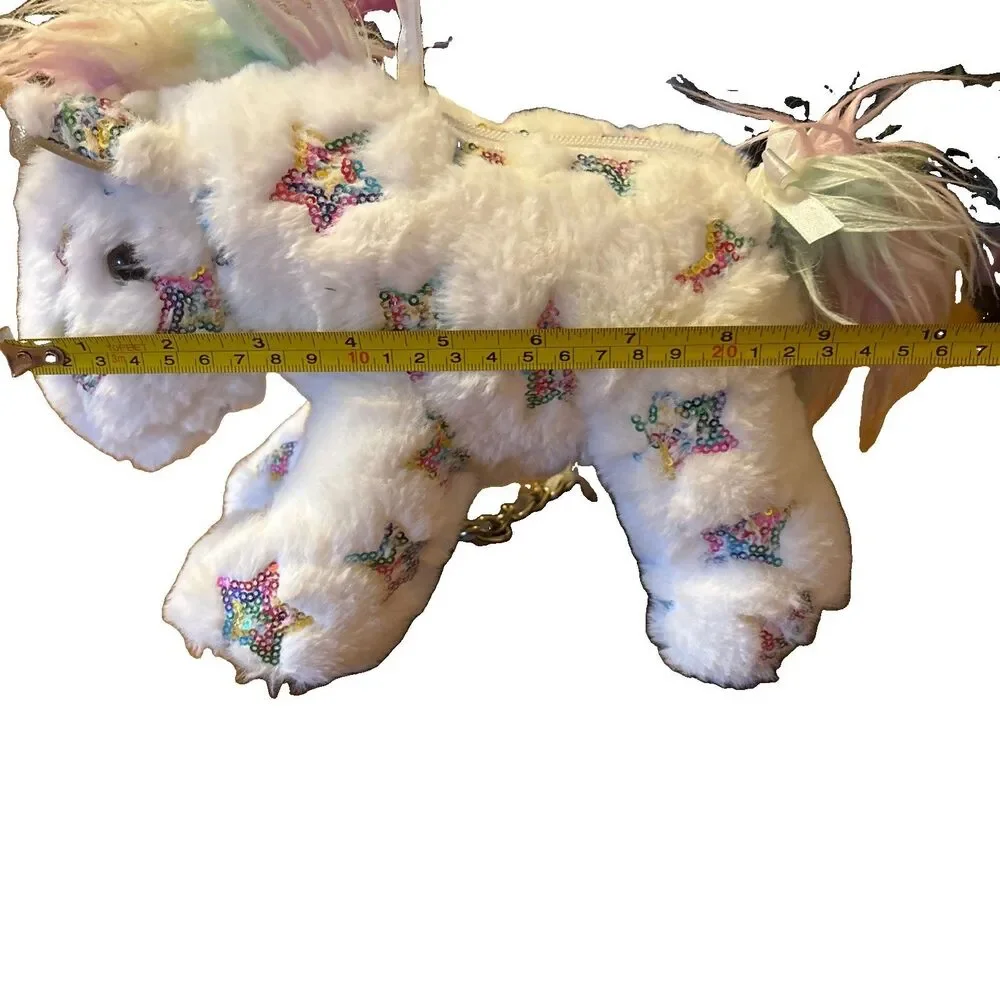 Toby Enterprises Unicorn Plush Purse Handbag White Rainbow Crossbody Bag